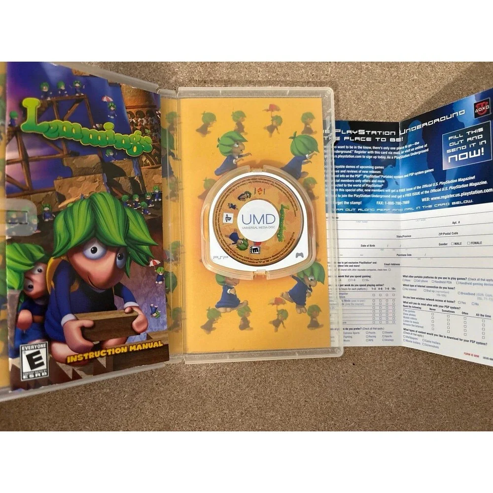 Lemmings CIB (Sony PSP, 2006) Complete With Manual/ Sony Mailer
